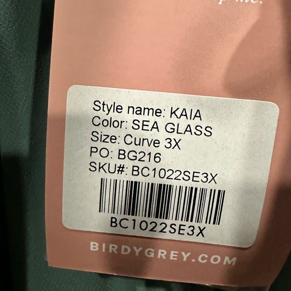 Birdy Grey KAIA DRESS CHIFFON SEA GLASS CURVE 3X NEW NWT BRIDESMAID WEDDING - Picture 4 of 4